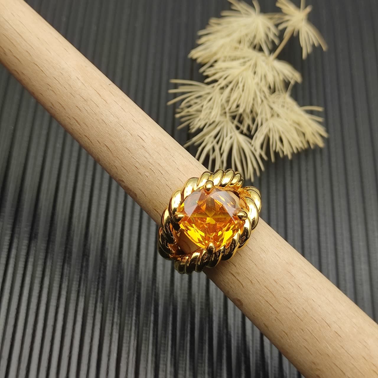 David Yurman Gold Citrine Ring